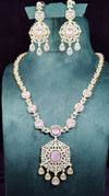 long Stone Necklace With Earrings