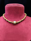 Traditional Short Necklace Choker With Golden Beads And Mot