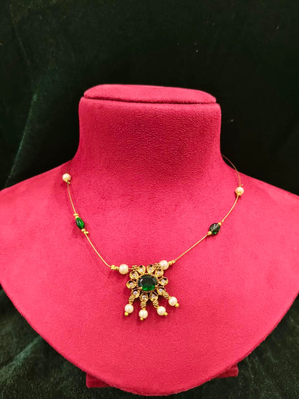 Delicate Necklace Invisible necklace with stone and moti pearl