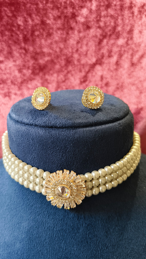 Moti Pearl Choker Necklace