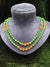 Green and golden two layer beads mala