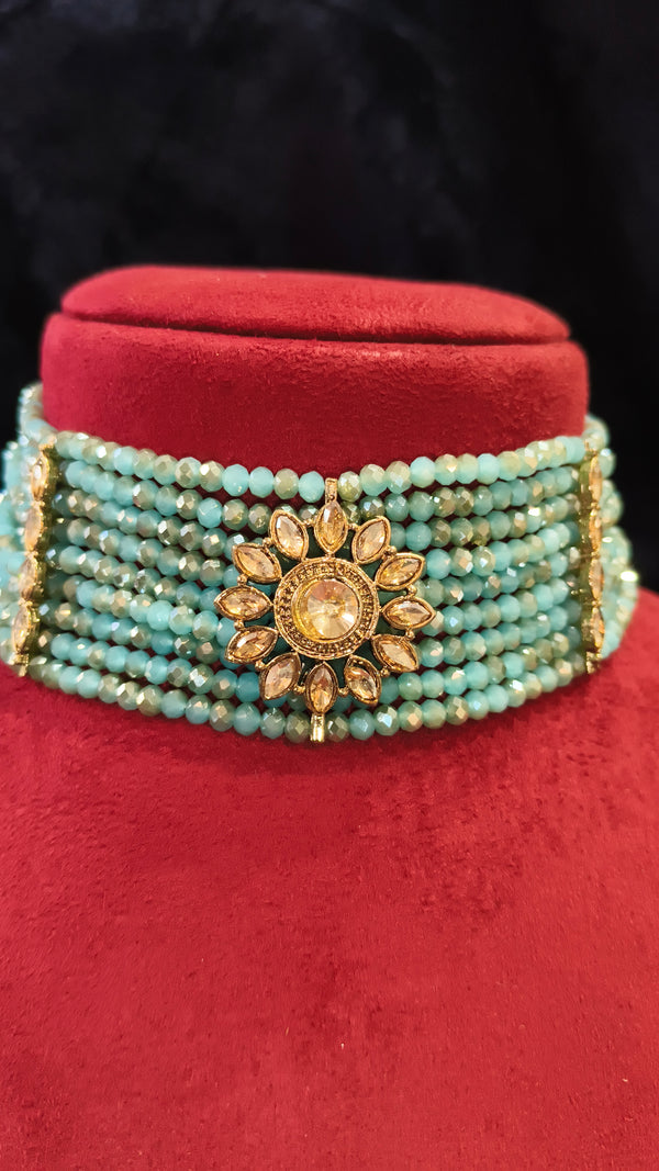 Necklace Choker with Colour beads