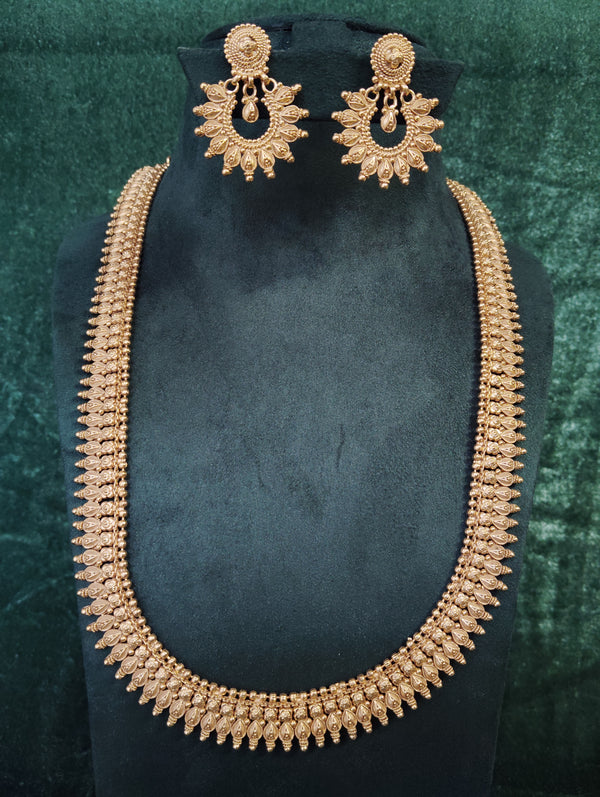 Long Traditional Necklace, goldan polish Necklace...