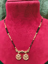 Short Length New Design Mangalsutra artificial imitation Short Mangalsutra with black breads And stone pendant