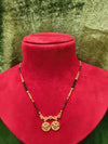 Short Length New Design Mangalsutra artificial imitation Short Mangalsutra with black breads And stone pendant