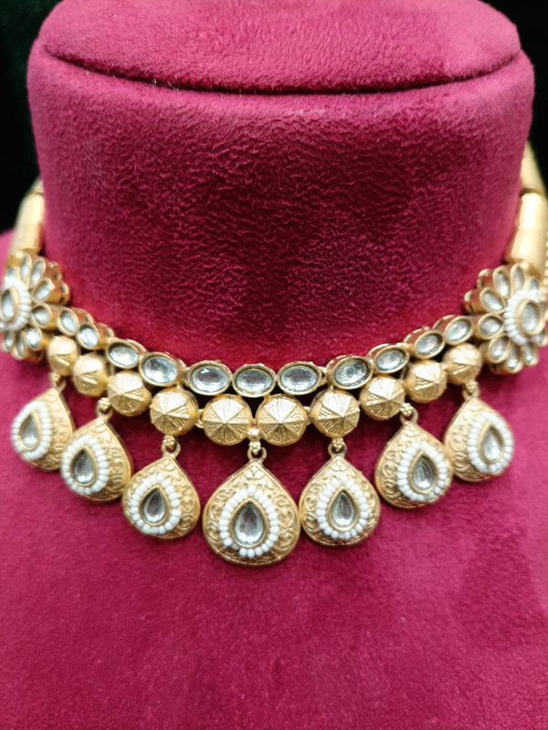 Rajwadi Kundan Antique Necklace