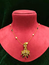 Delicate Stone Necklace Invisible Temple necklace with Lakshmi pendant