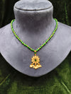 Green colour beads with pendant