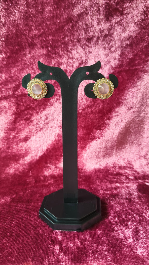 Pearl Moti Choker Necklace With Ment and Pink Stones