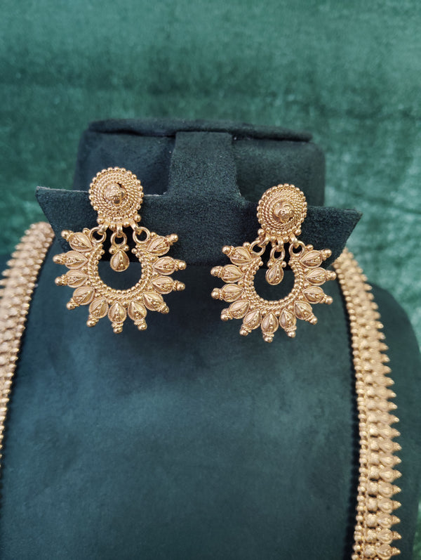 Long Traditional Necklace, goldan polish Necklace...