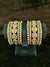Gold polish Bangles Size 2.4 with white stones