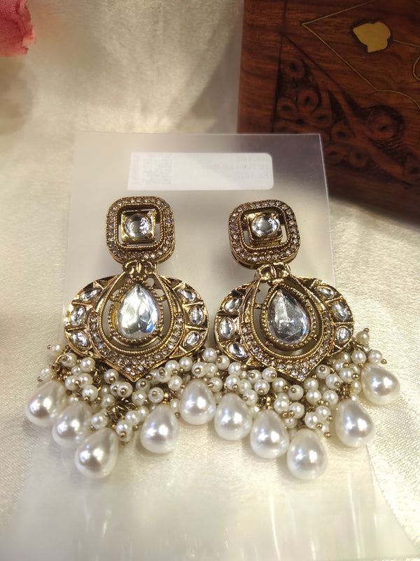 Kundan Stone pearl Earring