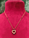 Short Length New Delicate Design Mangalsutra artificial imitation Short Heart Shape Pendant Mangalsutra with black breads and stone