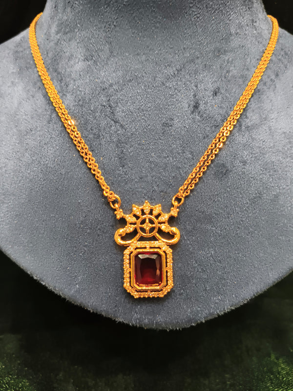 Chain pendant with stone necklace