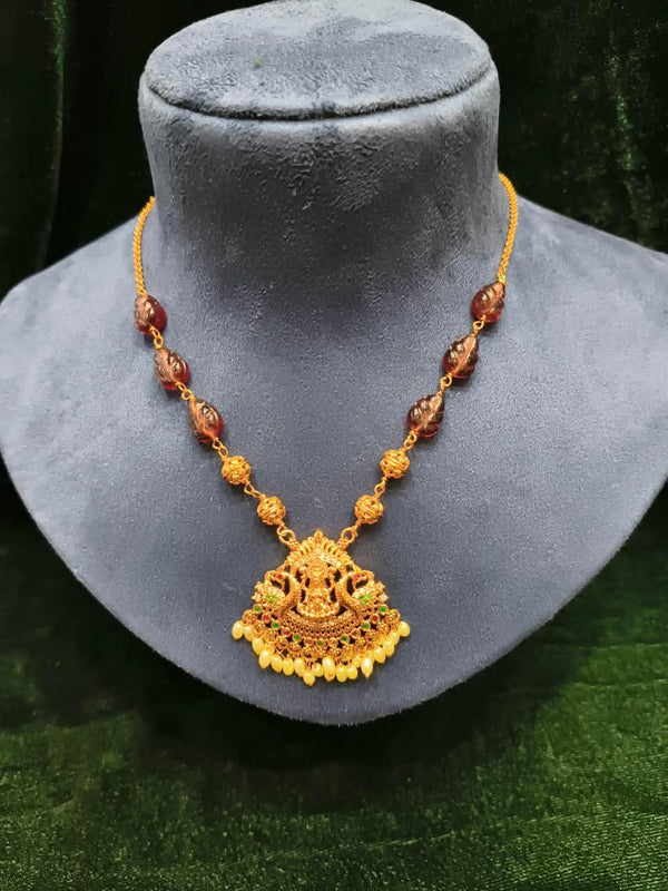 Golden and colour beads mala with pendant