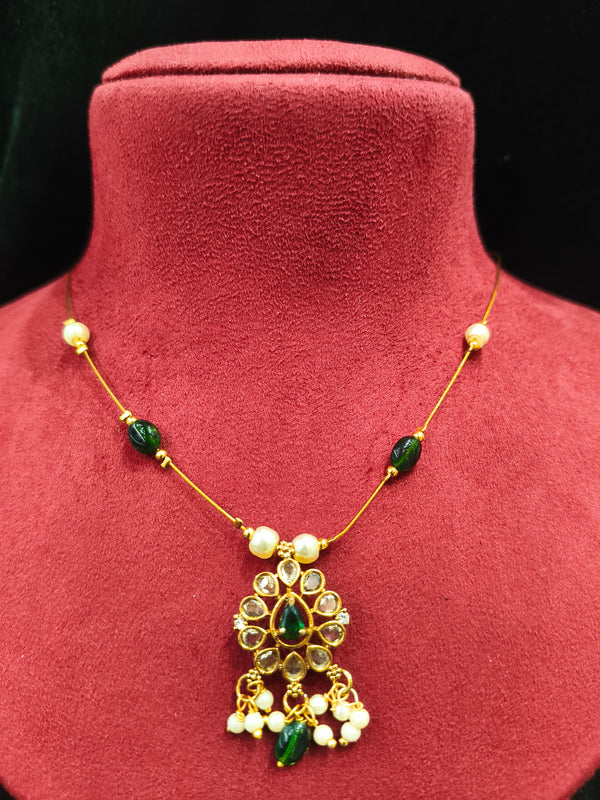 Delicate Necklace Invisible necklace with stone moti kundan