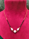 Beautiful Short Length New Design Stone Mangalsutra Artificial Imitation Mangalsutra With Black Breads and Moti Pearl
