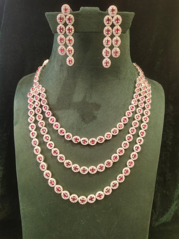 Layer AD Stone Necklace long
