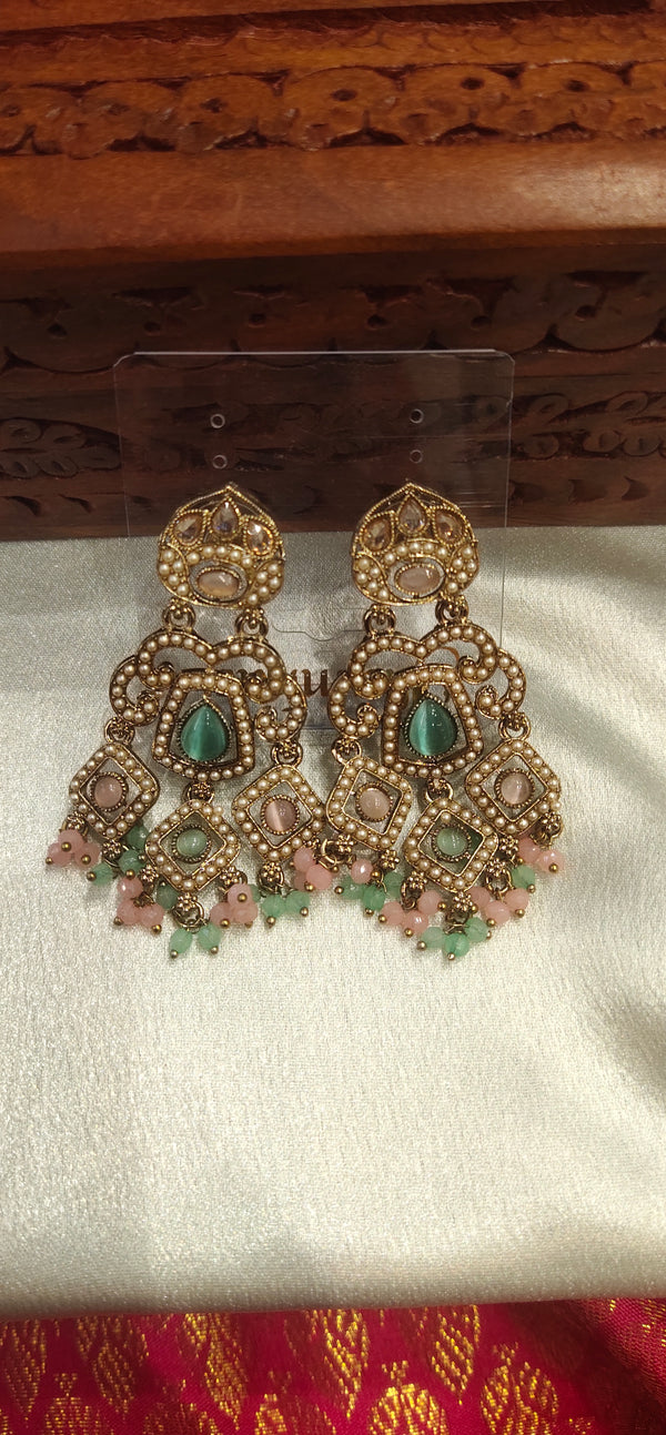 Kundan pearl Moti Earring