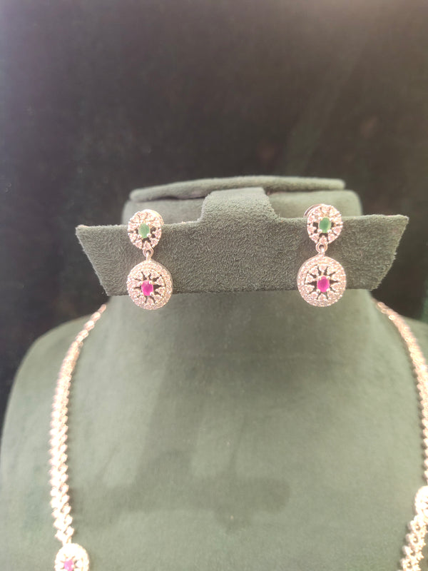 Delicate Long AD Necklace Layer...
