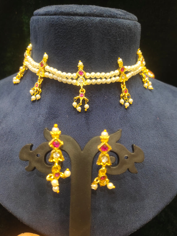 Moti Pearl Traditional choker Necklace