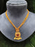 Short necklace with stone and pearl pendant