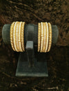 Gold plated pearl Moti and stone bangles size 2.2