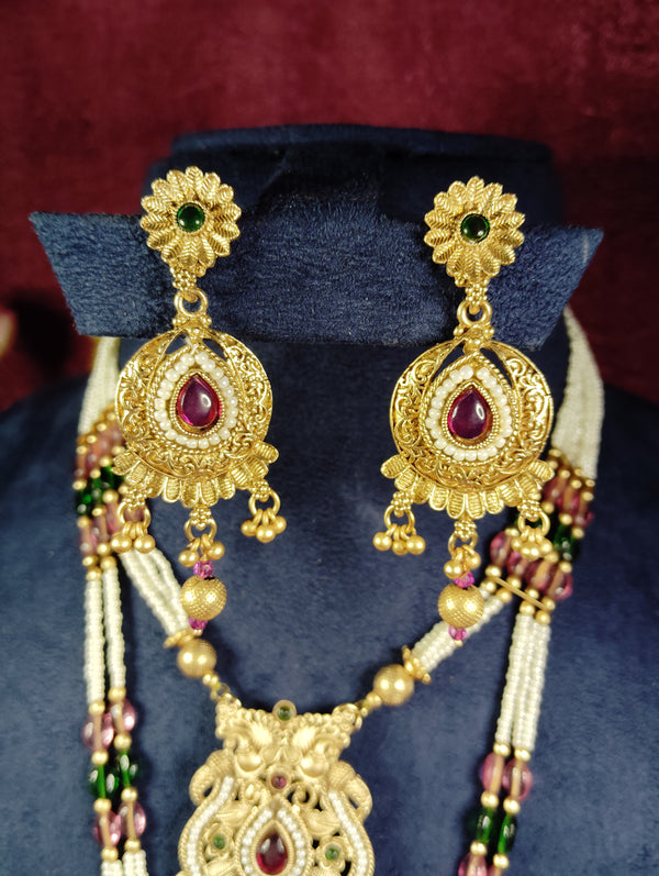 Rajvadi Moti long Necklace