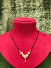 Short length mangalsutra, Imitation artificial short mangalsutra, Black beads Mangalsutra