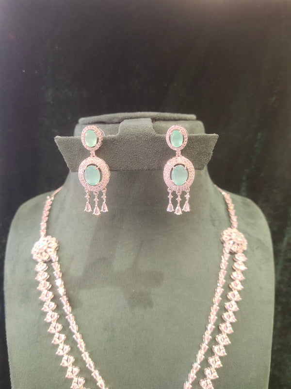 Long Layer AD Stone Necklace...