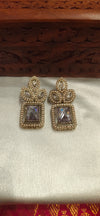 White Kundan stone Earring