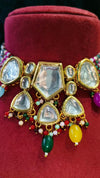 Necklace Choker With Polki Kundan And Colour Beds