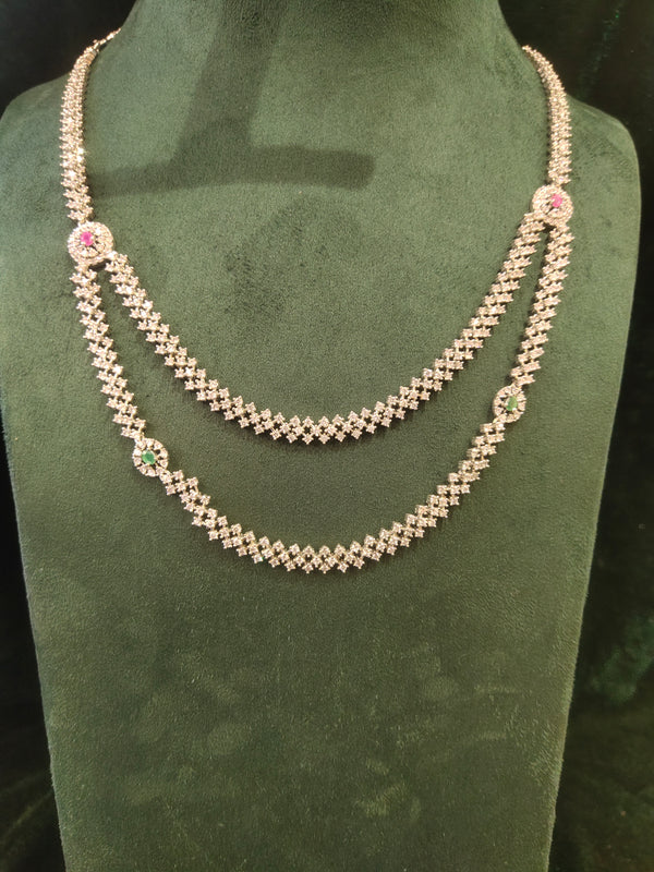Delicate Long AD Necklace Layer...
