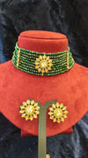 Choker necklace with colour beads