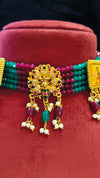 Stone Necklace Choker with Colour beads