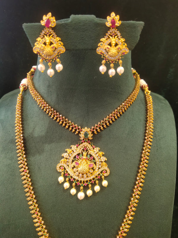 AD Stone Combo Necklace