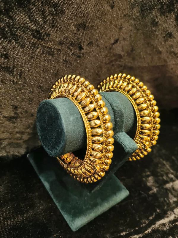 Gold plated openable 2 pic bangles size 2.2