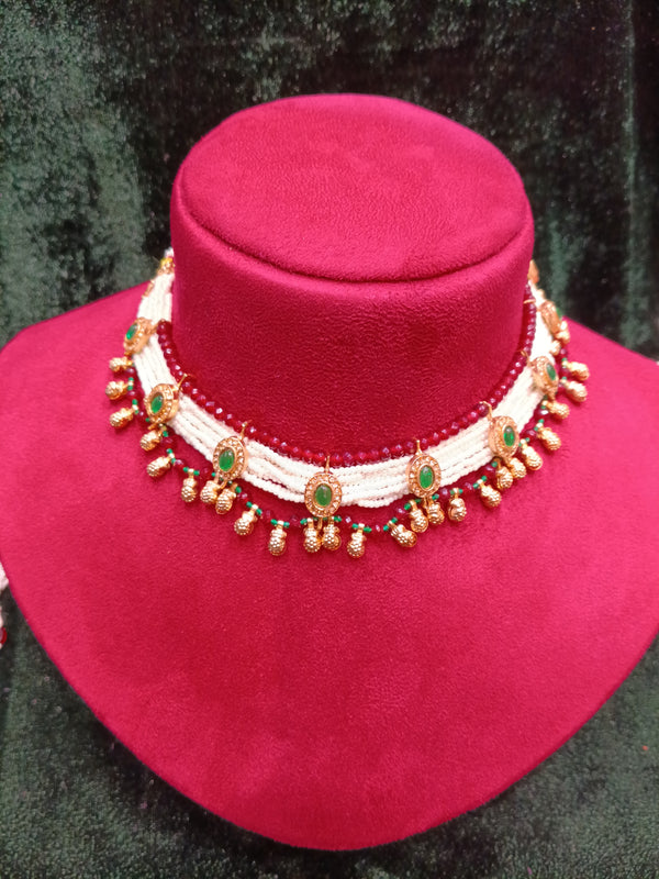 Rajvadi Moti Kundan Necklace