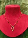 Short Length New Design Mangalsutra Artificial Imitation Short Mangalsutra With Black Breads And Stone Pendant