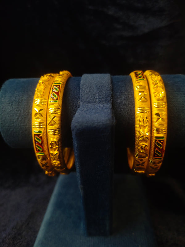 Gold plated plain Bangles 2.4 size