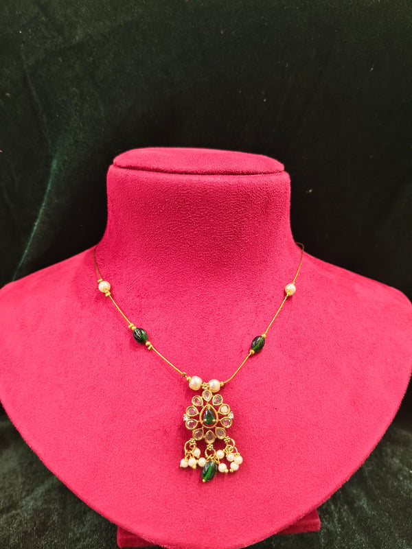Delicate Necklace Invisible necklace with stone moti kundan