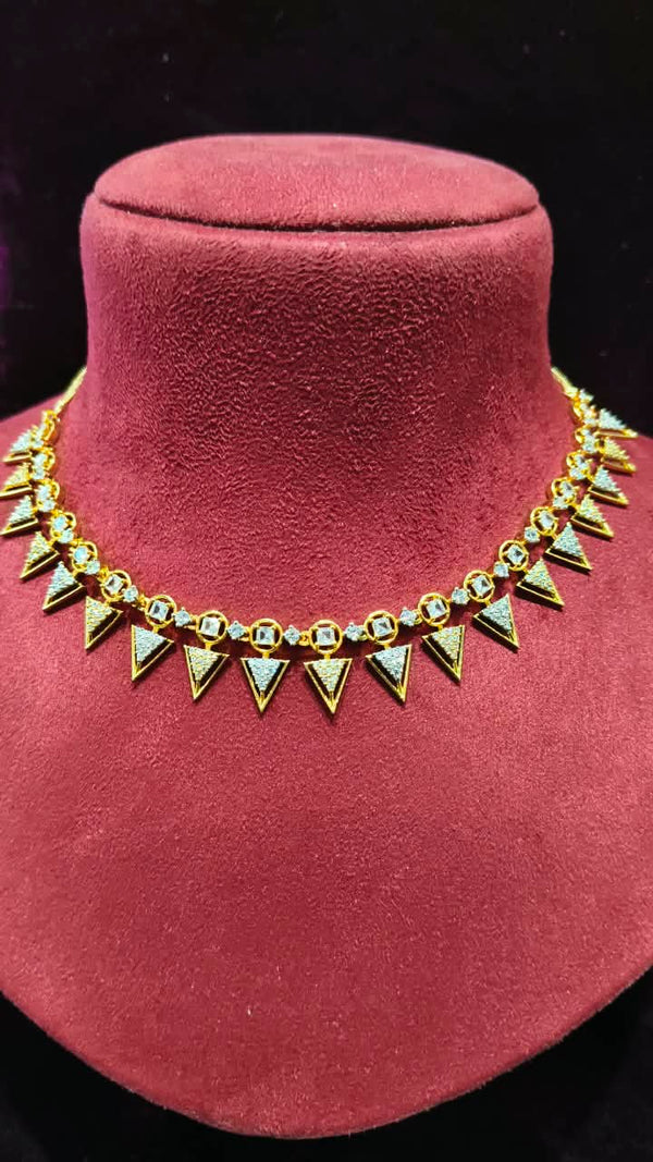 Stone Necklace Short triangles shape designs