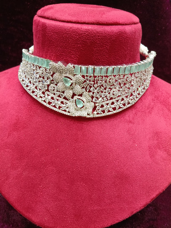 AD Stone Choker Necklace