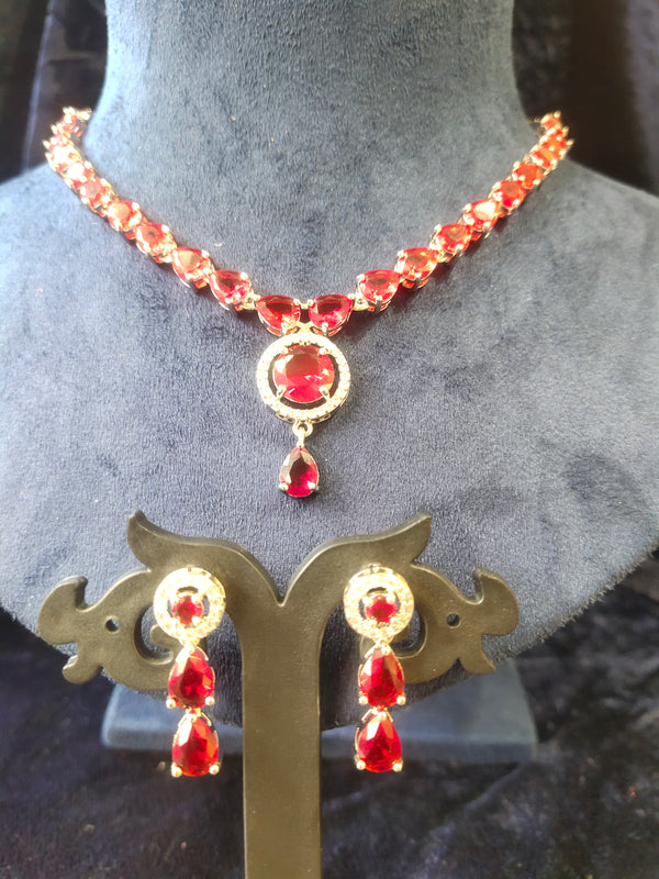 Red AD Stone Necklace