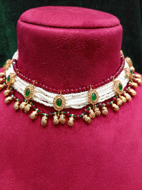 Rajvadi Moti Kundan Necklace