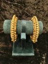 Gold plated Openable red kundan stone 2.2 size 2 pic bangles