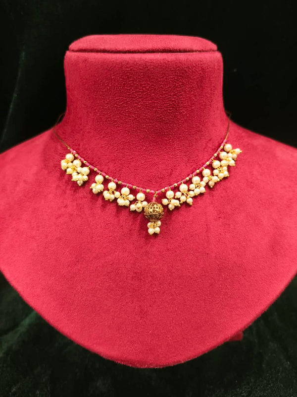 Beautiful Delicate Necklace Invisible necklace with stone and moti pearl