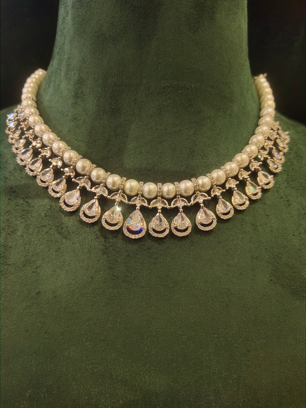 Stone Moti Pearl Necklace
