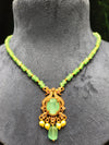 Mint colour beads mala with moti beads pendant