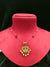 Delicate Stone Necklace Invisible Temple necklace with Lakshmi pendant and moti Pearl